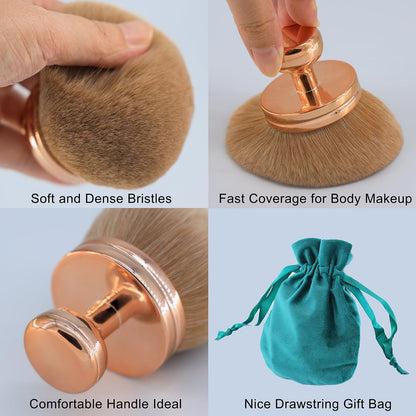 Extra large body makeup brush - 74mm wide-headed kabuki brush with drawstring bag