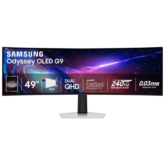 Samsung monitor — 49 inch curved QD-OLED with 240Hz refresh rate and G-Sync compatible