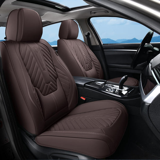Coverado vehicle seat cover — Faux leather waterproof design with lumbar support