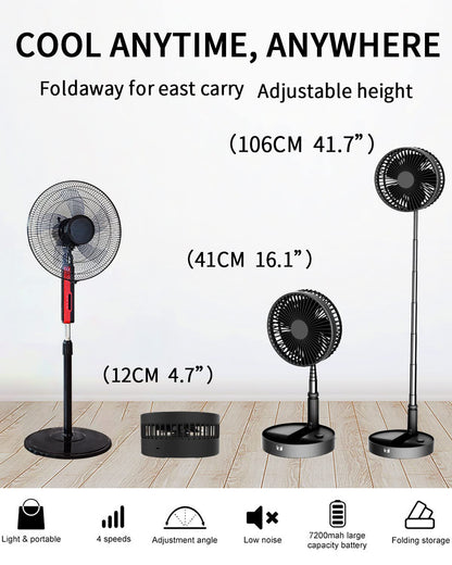 UN UNITEDTIME desk and table fan - portable adjustable height air circulator fan 4 speeds