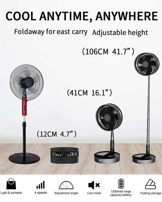 UN UNITEDTIME desk and table fan - portable adjustable height air circulator fan 4 speeds