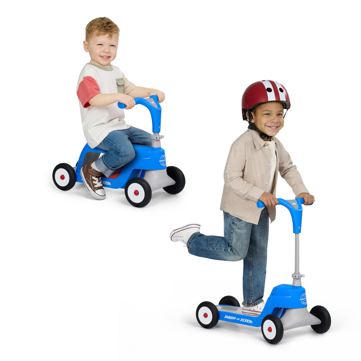Radio Flyer Scoot 2 kick scooter — converts easily with flip deck