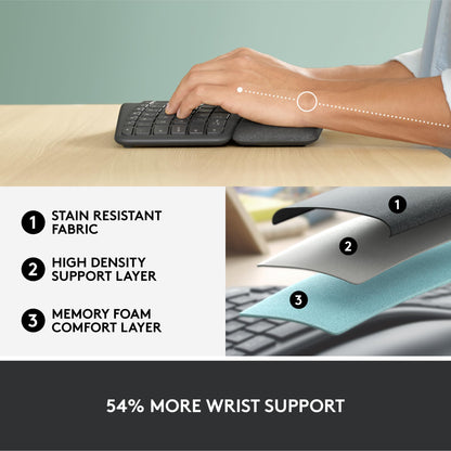 Logitech ERGO wireless ergonomic keyboard — wireless design for comfort and support