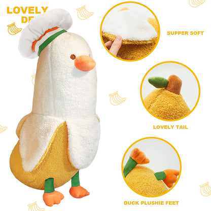 Toy figure — Peach cat banana duck plush toy for girls and boys