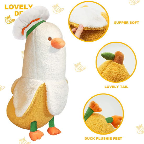 Toy figure — Peach cat banana duck plush toy for girls and boys