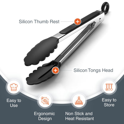 Tribal tongs — Silicone tips with non-slip grips and heat resistant design.