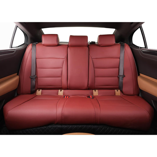 EKR car seat covers - custom leather in burgundy for Lexus ES350 and ES300h 2013-2018
