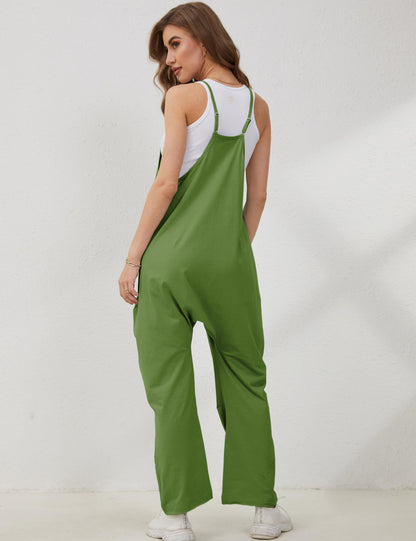 Overall — V neck sleeveless harem with adjustable straps and pockets by Lentta