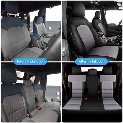 AOMSAZTO vehicle seat cover — Custom fit faux leather for Ford Bronco 4-Door 2021-2025 excluding Raptor