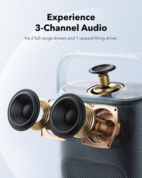 soundcore motion X500 speakers — portable outdoor design with corded option