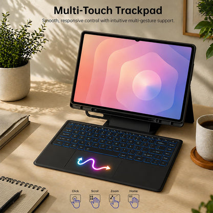 Aioopro keyboard case with trackpad and backlit keyboard for Samsung Galaxy Tab S11 Ultra 14.6 inch
