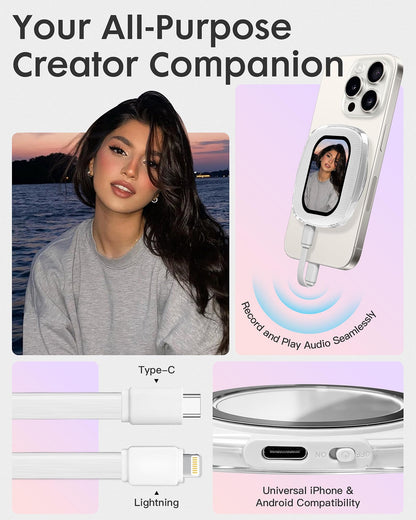 Yatao Mini Selfie Monitor Screen for iPhone, Plug & Play with Mirror