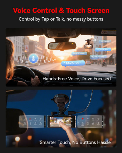 Onboard camera — 4K front and rear with voice control and touch screen