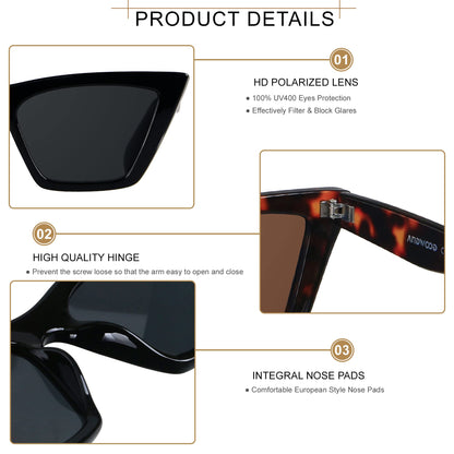 Sunglasses — Andwood polarized cat eye frames for women