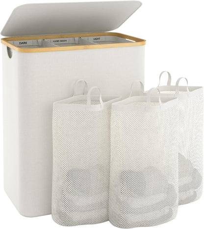 Extra large laundry hamper with lid and removable bags for bedroom and laundry room