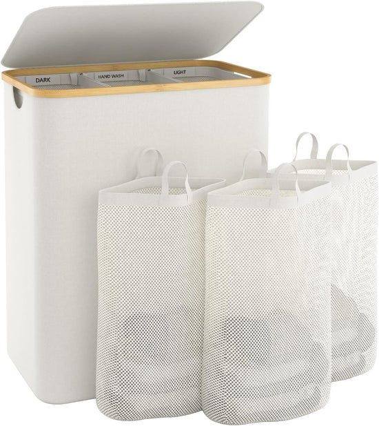 Extra large laundry hamper with lid and removable bags for bedroom and laundry room