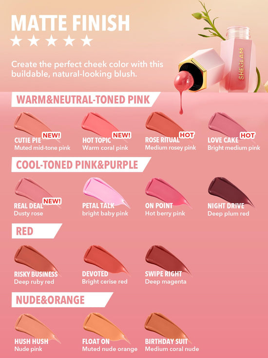 SHEGLAM face shaping makeup — Color Bloom liquid blush for cheeks