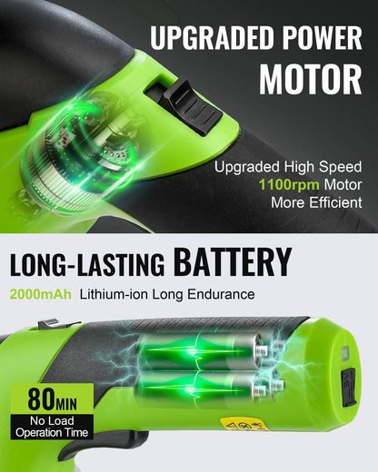 WORKPRO reciprocating hedge trimmer — Cordless design with rechargeable battery included