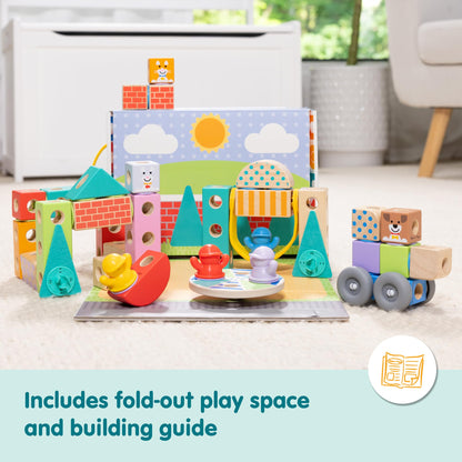Melissa & Doug Blockables Town building blocks set for preschool kids (73 pieces)