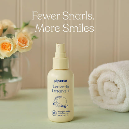 Pipette hair detangler spray — silicone-free with squalane for kids hair care