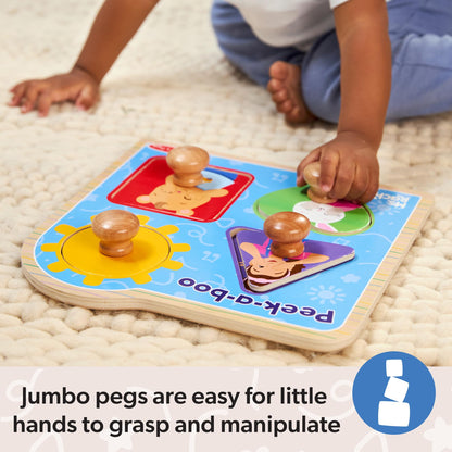 Melissa & Doug® Ms. Rachel™ wooden peek-a-boo jumbo peg puzzle with mirror