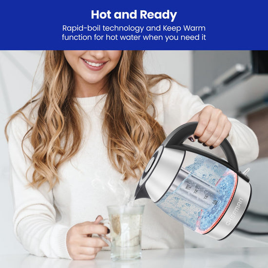 Chefman electric kettle — fast boiling technology