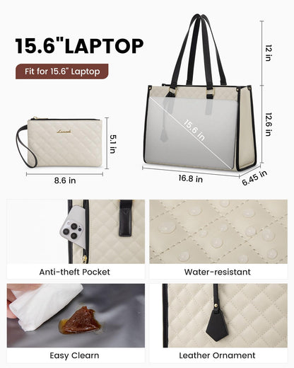 LOVEVOOK meal holder with insulated compartment for 15.6 inch laptop