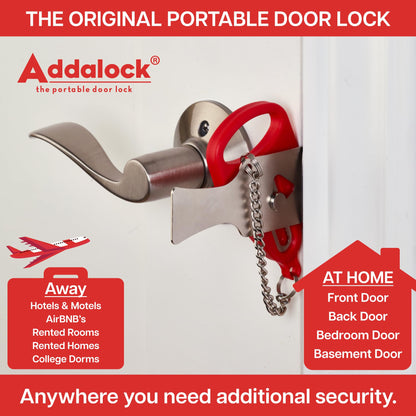 Lock — Original portable door lock by Rishon Enterprises Inc. for security and travel.
