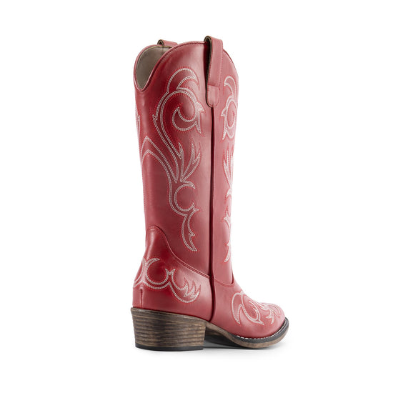 DREAM PAIRS cowboy boots — Mid calf with square toe and chunky heel