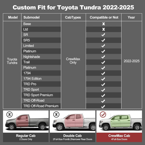 AOMSAZTO vehicle seat cover — custom fit for 2022-2026 Toyota Tundra Crewmax Double Cab