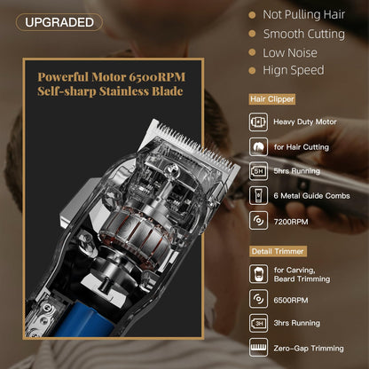Hair trimming kit — Cordless clippers with LCD display and high-speed motor