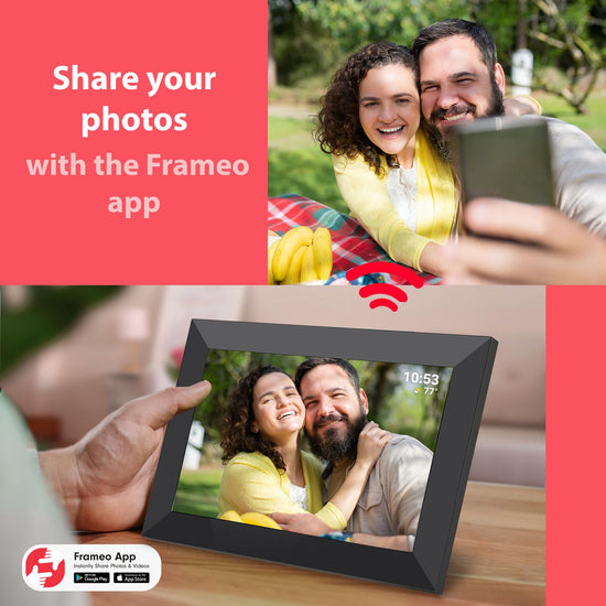 YunQiDeer digital picture frame — 10.1 inch WiFi photo sharing with touch screen