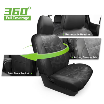 Car seat covers - custom waterproof faux leather for Toyota Tacoma 2016-2023