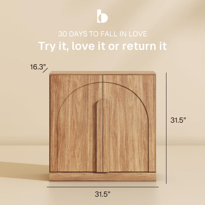 BELLEZE cabinet — 65 inch modular fluted design with storage and arc accents