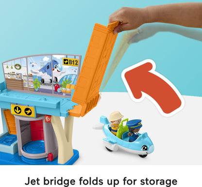 Fisher-Price Little People airport playset with airplane for toddlers 1+ years