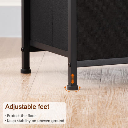 LoakeKEL night stand - LED nightstand with charging station and storage shelf