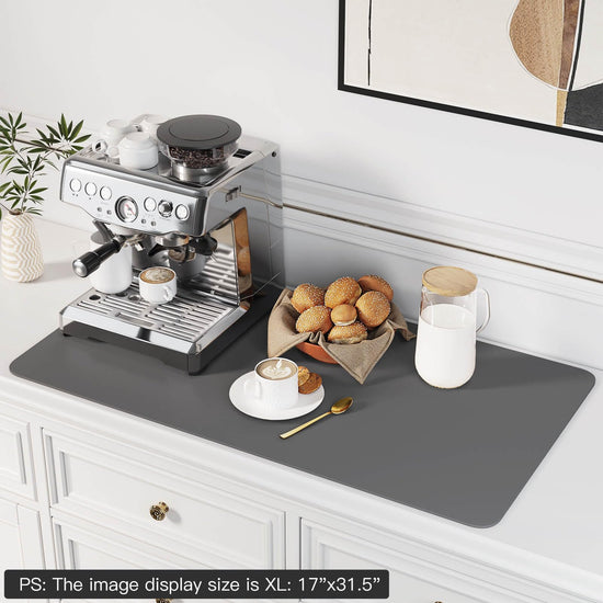 Dish drying mat — super absorbent with non-slip rubber backing and heat resistance
