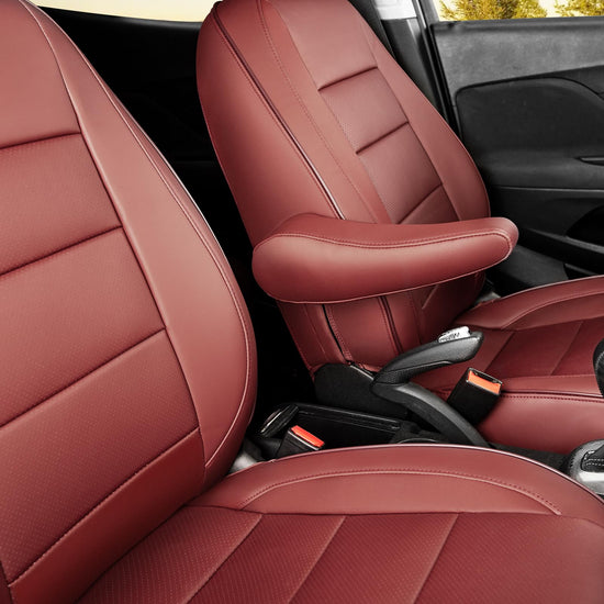 HKZ vehicle seat covers — Custom fit burgundy leather for Buick Encore 2013-2022