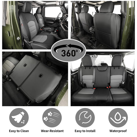EKR Wrangler seat covers - custom fit faux leather for Jeep Wrangler 2018-2023 4DR