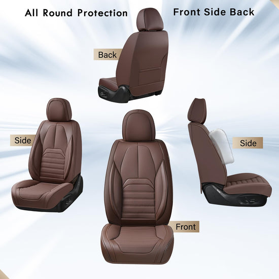 Coverado seat covers - waterproof nappa leather car seat cover for front seats