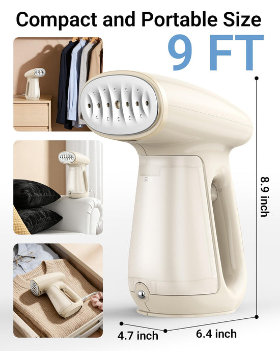 Bear steamer handheld garment steamer with auto-off and fast heat-up feature 230ml tank 1300w power for home and travel