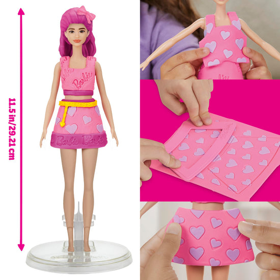 Play-Doh Barbie hearts and hair set - create doll clothes with modeling compound and accessories