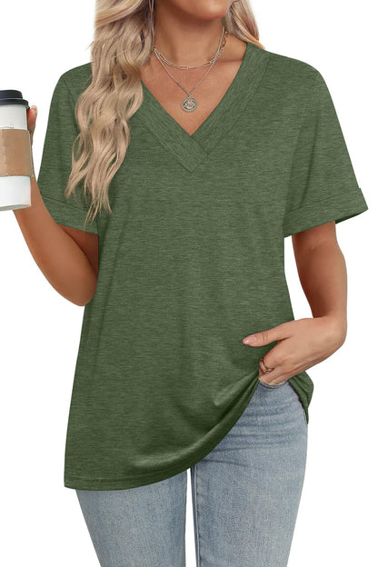 Wiholl shirt — Casual summer V neck short sleeve design 2026