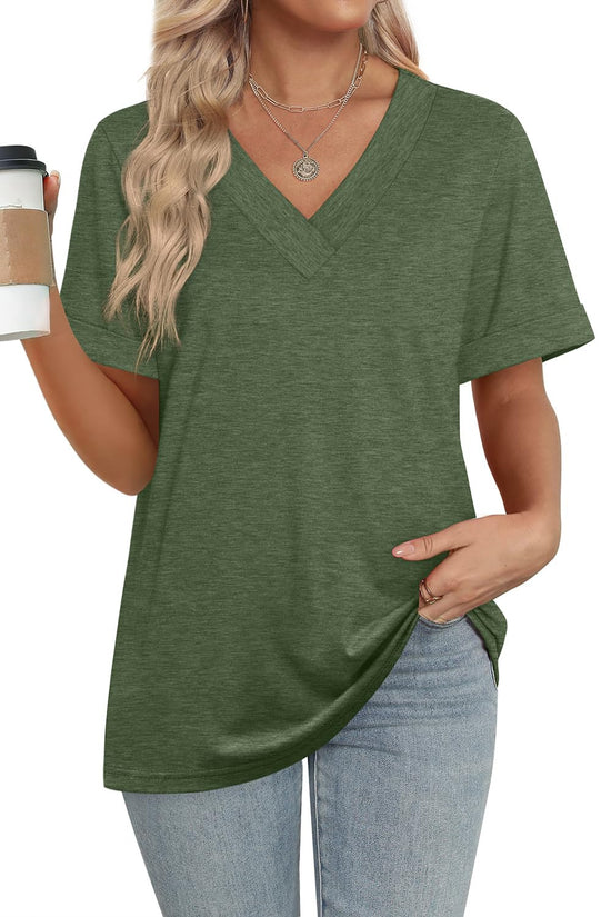 Wiholl shirt — Casual summer V neck short sleeve design 2026