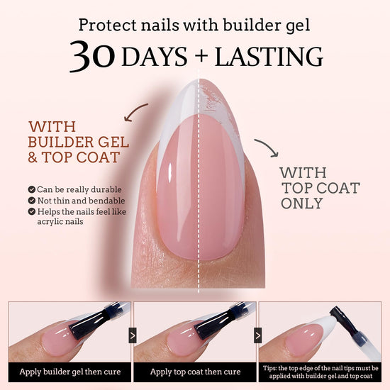 False nails — XCOATTIPS French design by BTArtboxnails