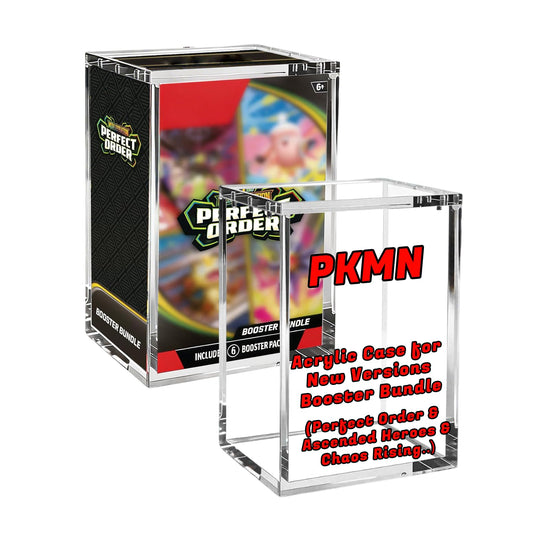 Booster Bundle Acrylic Case – Upgraded Taller Version for Perfect Order & Ascended Heroes, Magnetic Display Case, 5mm Thick Clear Acrylic Storage Box with 3mm Magnet Lid, Stackable Protector