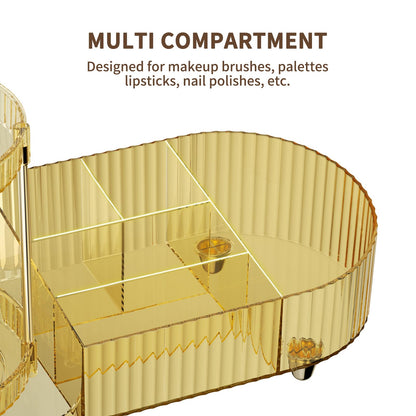 Jywantful caddy with rotating trays for vanity countertop
