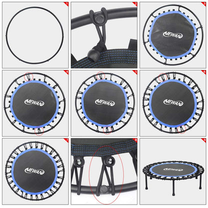 Newan trampoline – 40-48 silent fitness bungee rebounder for adults, max 330lbs limit
