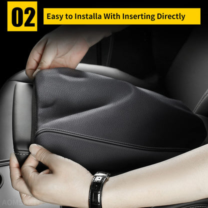 AOMSAZTO armrest covers — black console cushion for Corolla 2014-2019
