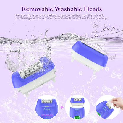 Epilator — Cordless device with shaver head and trimmer for smooth results